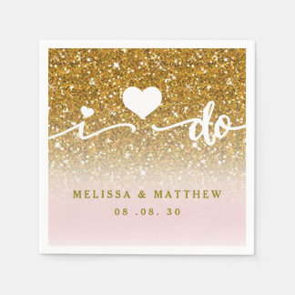 Serviette En Papier La Parties scintillant d'or de filles Sparkle Pink
