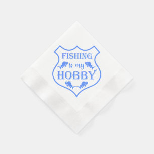 Serviette En Papier La pêche est ma citation de bouclier de loisir sur