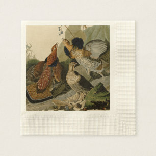 Serviette En Papier La peinture d'Audubon d'un trio de grouse de