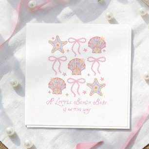 Serviette En Papier La Petite Fille de la Plage Arrive Baby Shower