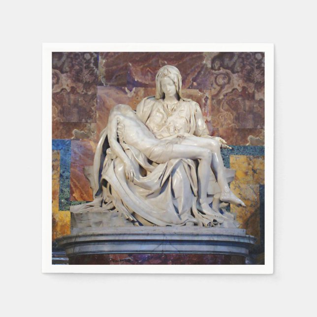 Serviette En Papier La Pieta de Michelangelo Cocktail Napkin (Devant)