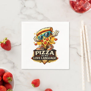 Serviette En Papier La pizza est mon amour Cadeau drôle pour amateur d