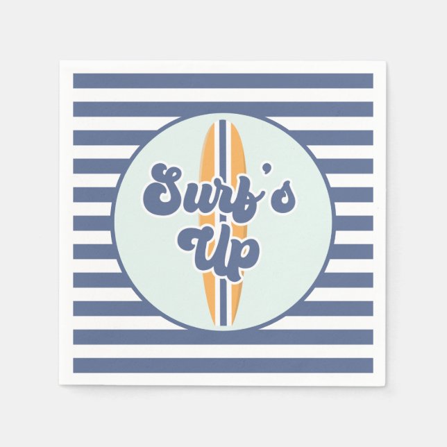 Serviette En Papier La planche de surf est à son comble pour l'anniver (Devant)