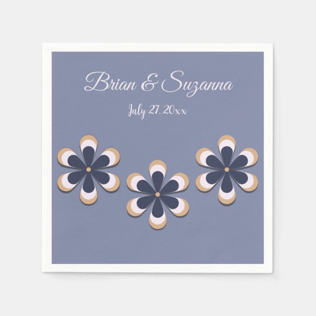 Serviette En Papier La puissance des fleurs des années 70 rétro dans l (Devant)