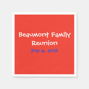 Serviette En Papier La Réunion de famille bleue blanche rouge