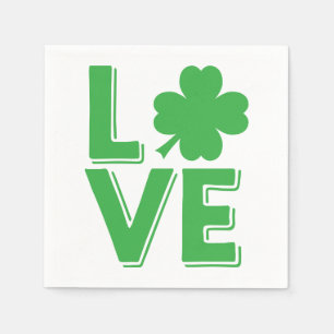 Serviette En Papier La Saint-Patrick Amour Irlandais Trèfle Vert