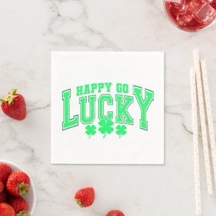 Serviette En Papier La Saint-Patrick bière verte chanceuse stylée