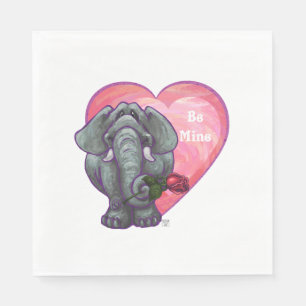 Serviette En Papier La Saint-Valentin des éléphants