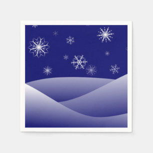 SERVIETTE EN PAPIER LA SCÈNE DE NEIGE D'HIVER