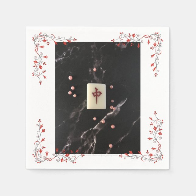 Serviette En Papier La serviette à thème Mahjong avec le Dragon Rouge (Devant)