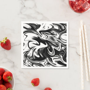 Serviette En Papier "La spirale cosmique : l'élégance noire et Marbre 