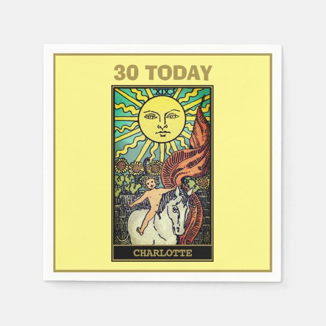 Serviette En Papier La Sun Tarot Card 30e fête d'anniversaire (Devant)