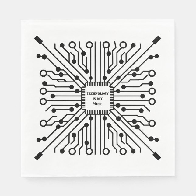 Serviette En Papier La technologie est ma muse (Devant)