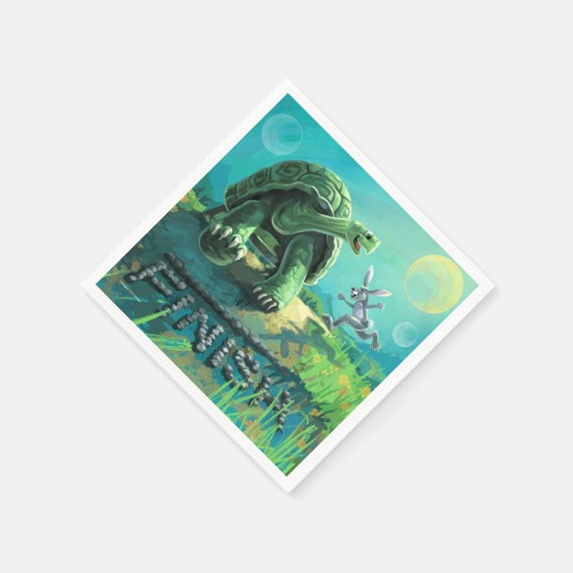 Serviette En Papier La tortue et l'art du lièvre (Coin)