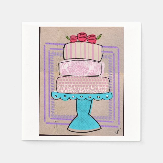 Serviette En Papier La Tour Pastel Motif (Devant)