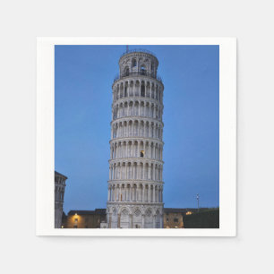 Serviette En Papier La Tour penchée au crépuscule