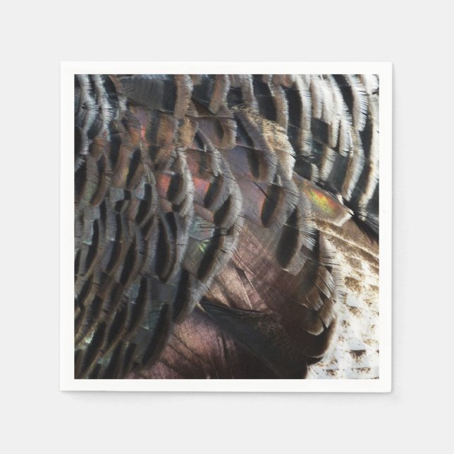 Serviette En Papier La Turquie sauvage Plumes I Abstrait Nature Design (Devant)