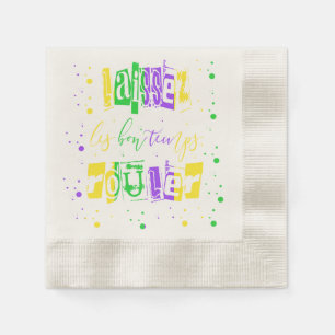 Serviette En Papier La typographie mardi Gras