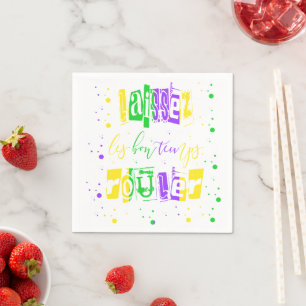 Serviette En Papier La typographie mardi Gras