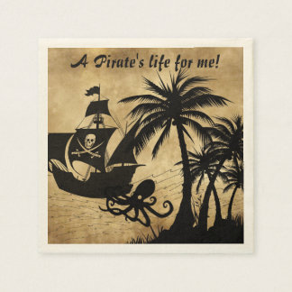 Serviette En Papier La vie d'un pirate pour moi Caraibes Carte des tré