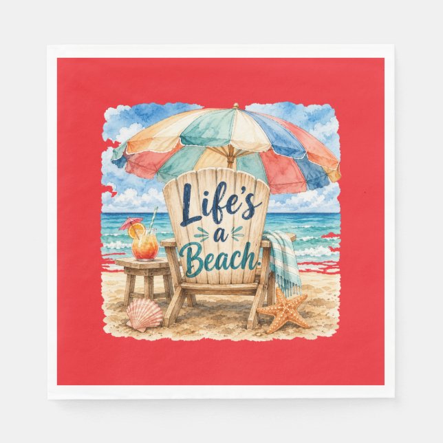 Serviette En Papier "La vie est belle" Papier (Devant)