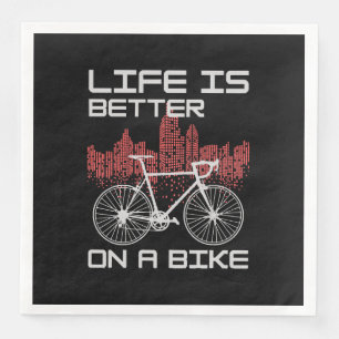 Serviette En Papier La vie est meilleure à vélo