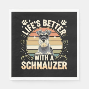 Serviette En Papier La vie est meilleure avec un Amoureux des chiens r