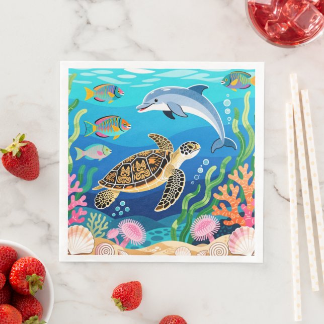 Serviette En Papier La vie marine d'Okinawa (En situation)