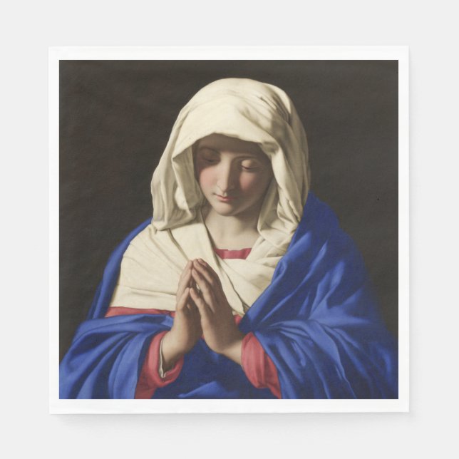 Serviette En Papier La Vierge Marie en prière (Devant)