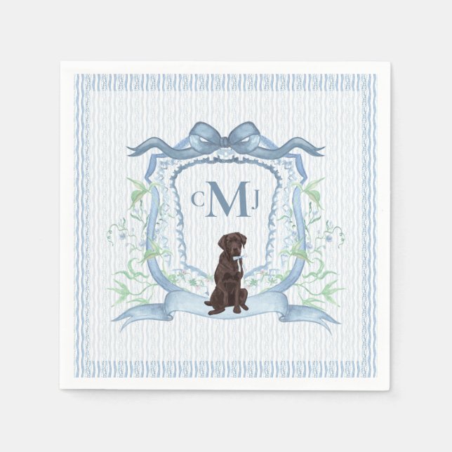 Serviette En Papier Laboratoire Chocolat Monogramme Grandmillentenaire (Devant)