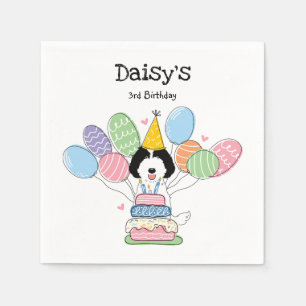 Serviette En Papier Labradoodle chien Anniversaire Papier de fête Napk