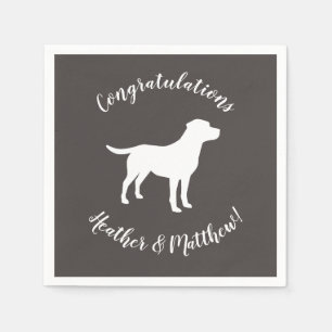 Serviette En Papier Labrador Baby shower de chien Laboratoire gris Neu