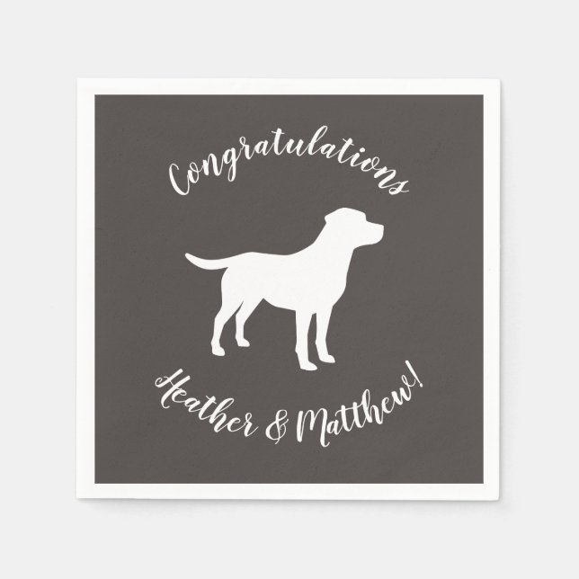 Serviette En Papier Labrador Baby shower de chien Laboratoire gris Neu (Devant)