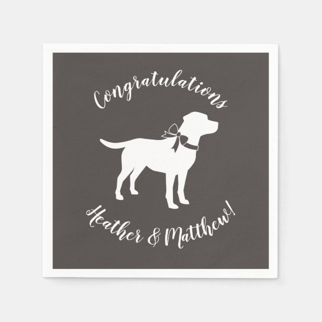 Serviette En Papier Labrador Baby shower de chien Laboratoire gris Neu (Devant)