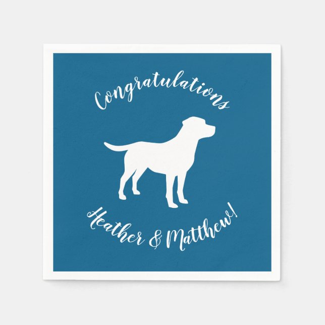 Serviette En Papier Labrador Chien Baby shower Blue Boy Lab (Devant)