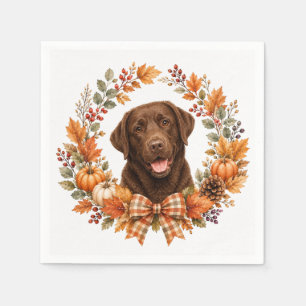 Serviette En Papier Labrador Chocolat Automne