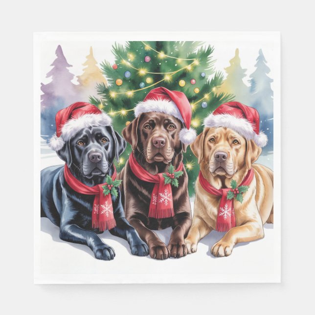 Serviette En Papier Labrador Christmas Paper Napkin (Devant)