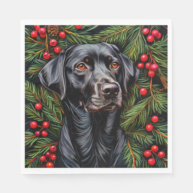 Serviette En Papier labrador de Noël chien (Devant)