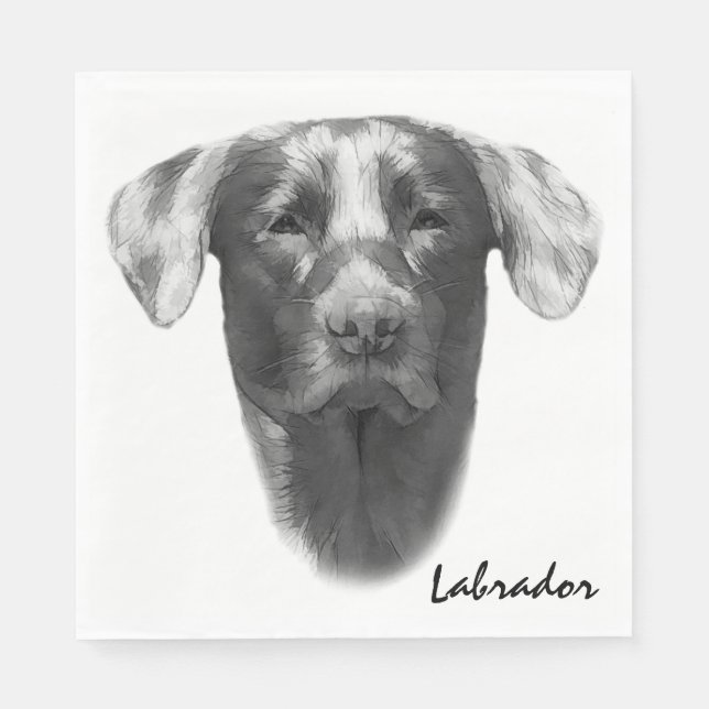 Serviette En Papier Labrador Dog élégant (Devant)