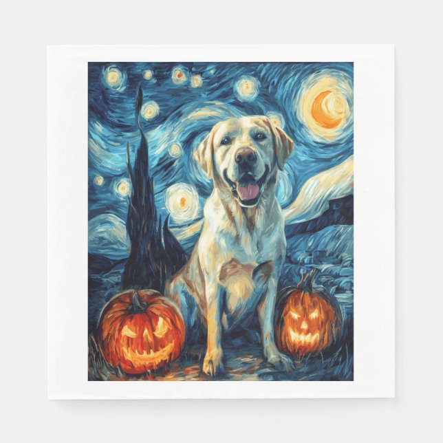 Serviette En Papier Labrador jaune (1) (Devant)