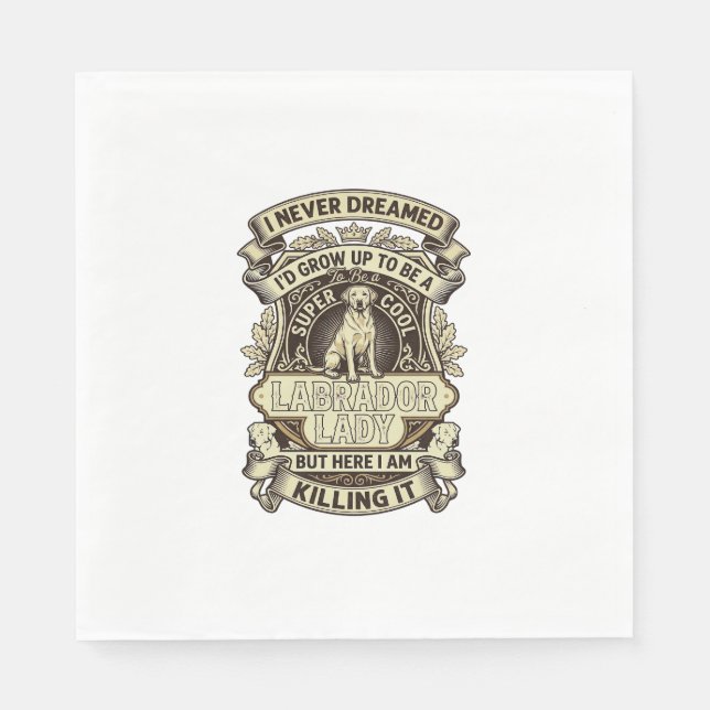 Serviette En Papier Labrador Lady Dog Crown Shield_1 (Devant)