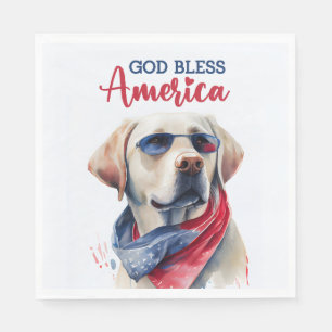 Serviette En Papier Labrador Patriotique