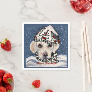 SERVIETTE EN PAPIER LABRADOR RETRIEVER BLANC