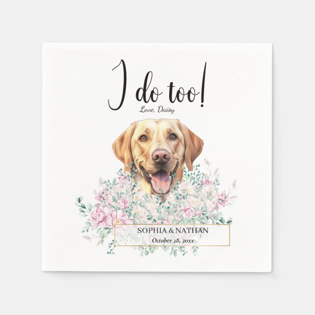 Serviette En Papier Labrador Retriever Chien Mariage Cocktail Serviett (Devant)