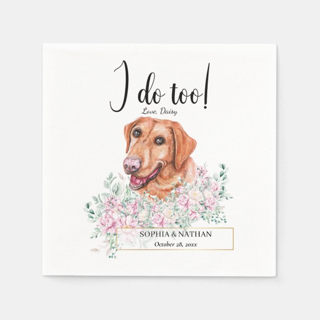 Serviette En Papier Labrador Retriever Chien Mariage Cocktail Serviett (Devant)