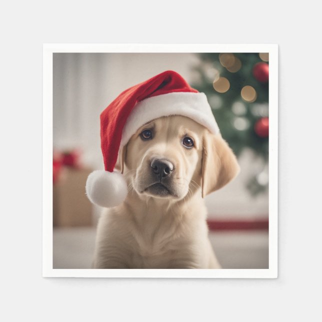 Serviette En Papier Labrador Retriever Christmas (Devant)