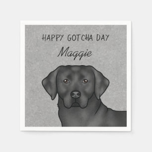 Serviette En Papier Labrador Retriever Noir Joyeux Jour de Récupératio