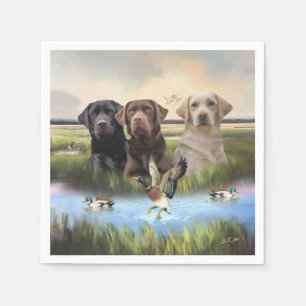 Serviette En Papier Labrador Retrievers, (Chasse aux chiens)