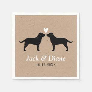 Serviette En Papier Labrador Retrivers Mariage Couple Personnalisé