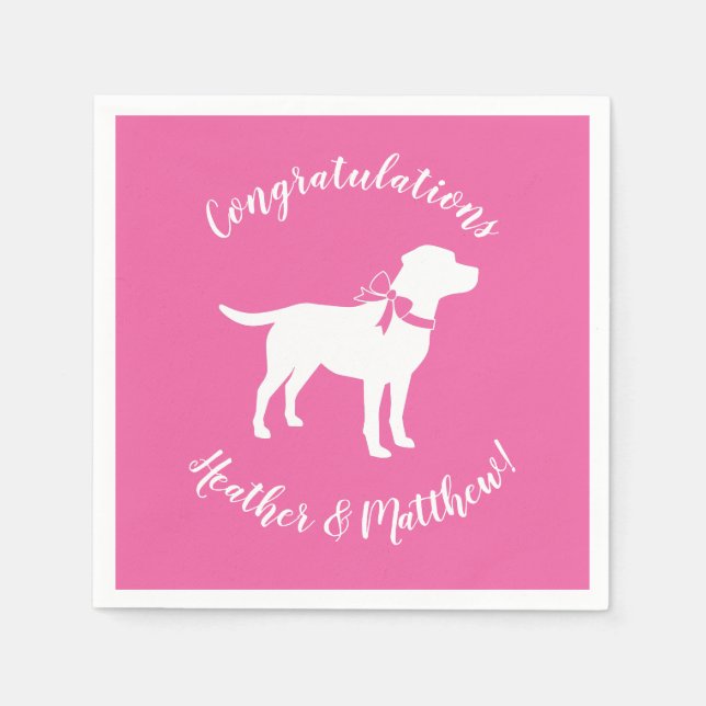Serviette En Papier Labrador Theme Chien Baby shower Pink Lab (Devant)